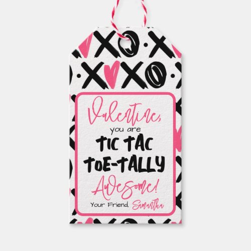 Kids Class Tic Tac Toe tally Awesome Valentine Gift Tags