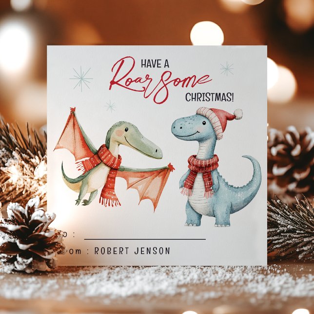 Kids Classroom Dinosaur Roarsome Christmas Holiday Card (Creator Uploaded)
