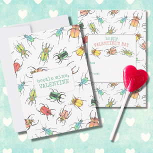 Kids Classroom Lovebug Valentine's Day Note Card