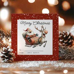 Kids Classroom Santa In His Sleigh Holiday Card