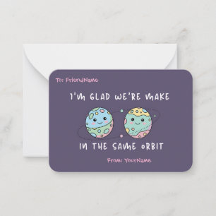 Kids Classroom Valentine Space Friendship Card