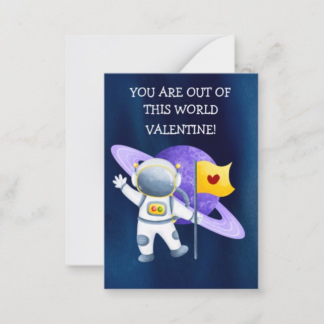 Kids Classroom Valentines Note Card (Front)