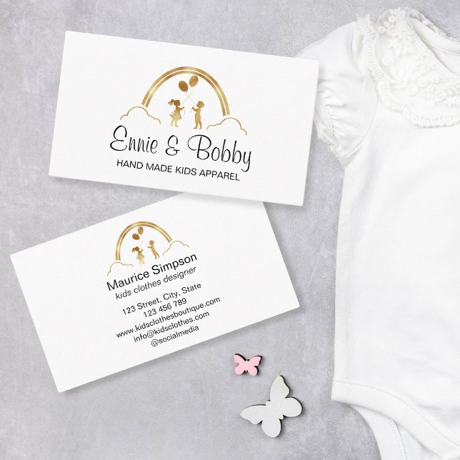 Kids Clothes Apparel Boutique Retail Baby Boutique Business Card (Creator Uploaded)