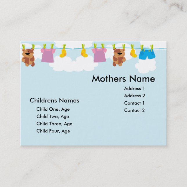 Kids Clothesline Mommy Card (Front)
