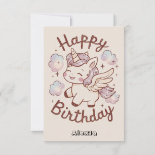 Kids Clouds Unicorn Birthday Card