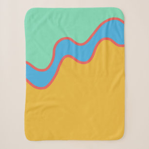 Kids Color Block Gold Blue Green Sherpa Blanket