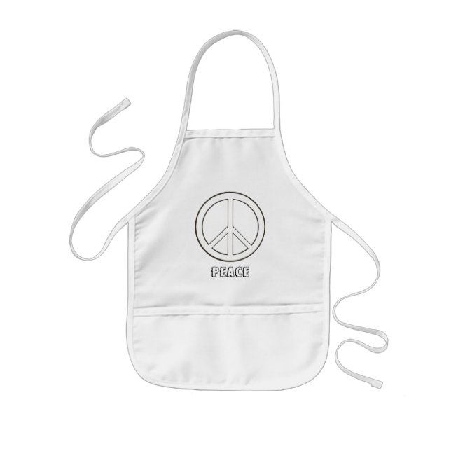 Kids Color in peace sign aprons (Front)