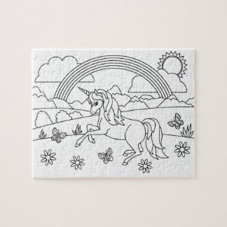 Kids Color Me Unicorn Rainbow Jigsaw Puzzle