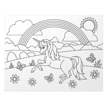Kids Color Me Unicorn Rainbow Notepad by Fun_Forest at Zazzle