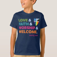 Kids color welcome with pride shield