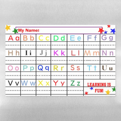 Kids Colorful ABCs Activity Magnetic Dry Erase Sheet