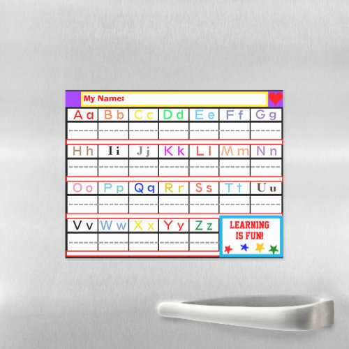 Kids Colorful ABCs Writing Activity School Magnetic Dry Erase Sheet