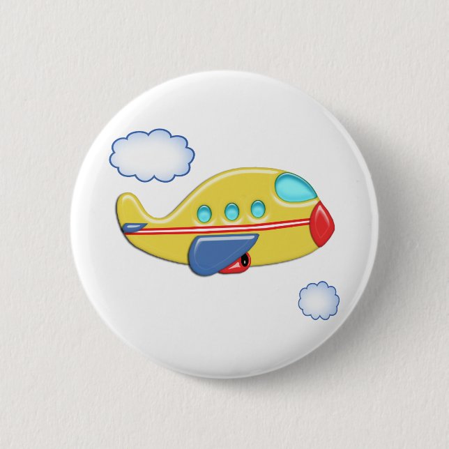 Kid's Colorful Airplane Button (Front)