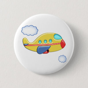 Kid's Colorful Airplane Button
