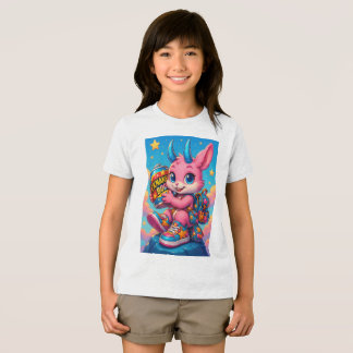 Kids' Colorful Bunny Power T-Shirt Tri-Blend Shirt