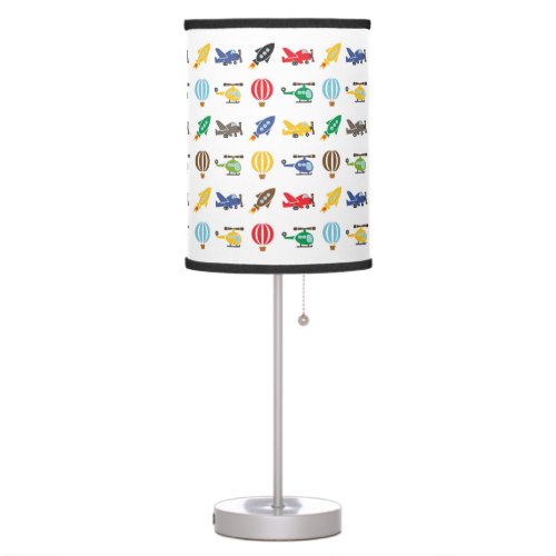 Kids Colorful Cartoon Aircraft Pattern Table Lamp