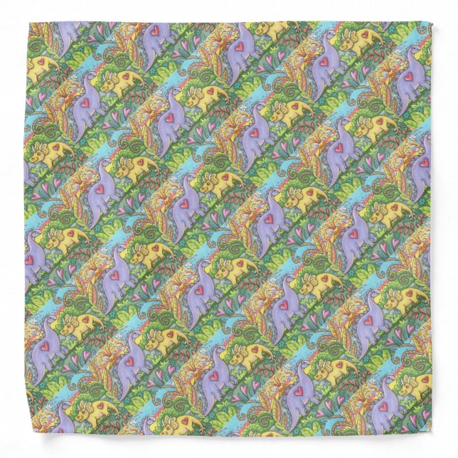 KID'S COLORFUL DINOSAUR BANDANA Repeat (Front)