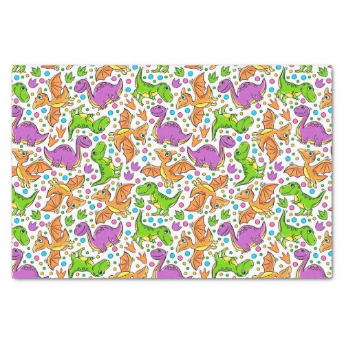 Kids Colorful Dinosaurs  Tissue Paper