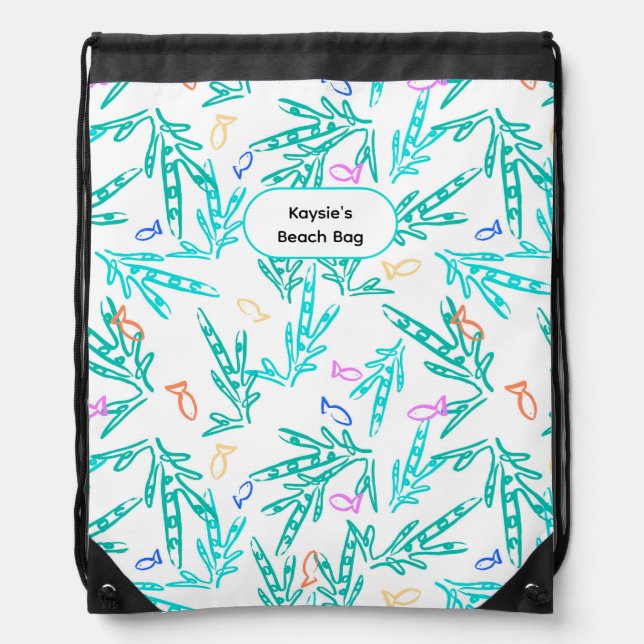Kids Colorful Fish Swim & Beach Kit Bag (Front)
