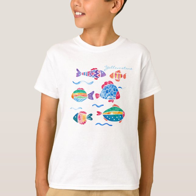 Kids Colorful Fish Yellowstone T-shirt (Front)