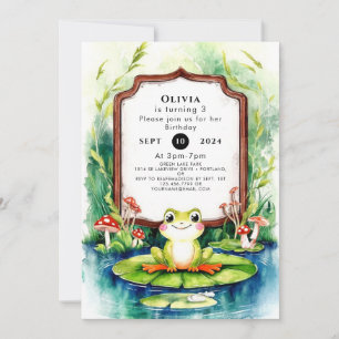Kids Colorful Frog Birthday Invitation