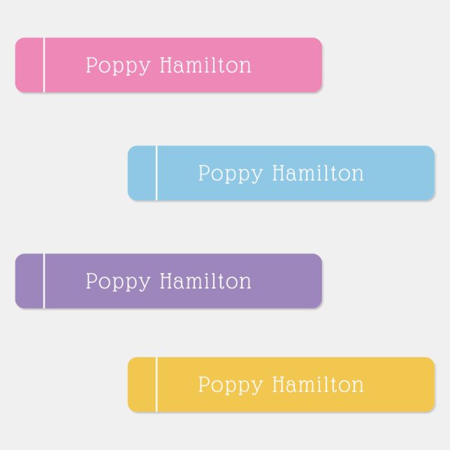 Kids Colorful Lined Name Labels (Group)