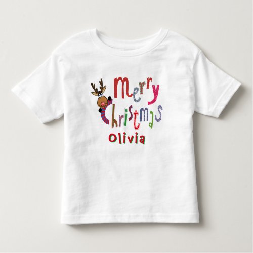 Kids Colorful Merry Christmas Toddler T_shirt