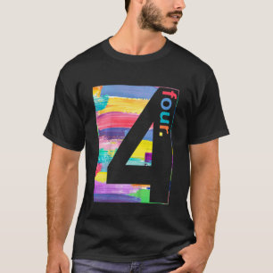Kids Colorful Number 4  Four   4th Birthday Boys G T-Shirt