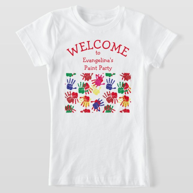 Kids Colorful Painted Handprints T-Shirt | Zazzle