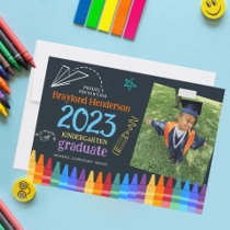 Kids Colorful Photo Elementary School Graduation Invitation