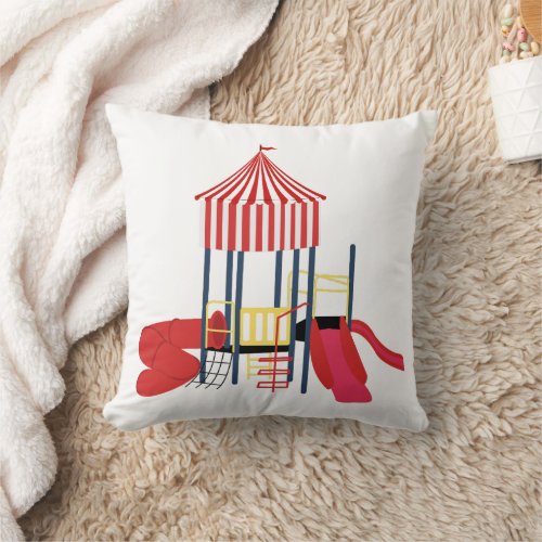 Kids Colorful Playground  Throw Pillow