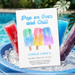 Kids Colorful Popsicle Summer Boy 3rd Birthday Invitation