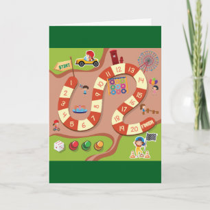 Kids Colorful Race Track Board Game Card