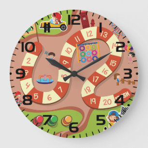 Kids Colorful Race Track Board Game Large Clock