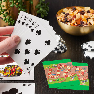 Kids Colorful Race Track Board Game Poker Cards
