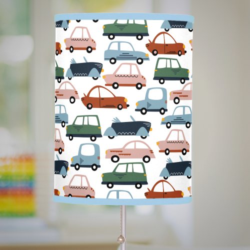 Kids Colorful Retro Car and Truck Pattern Table Lamp