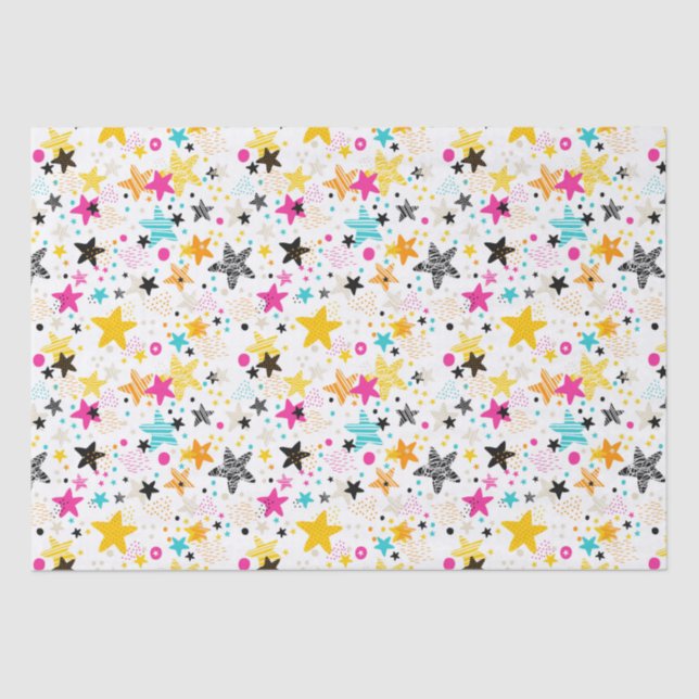 Kids Colorful Stars  Tissue Paper (Front)
