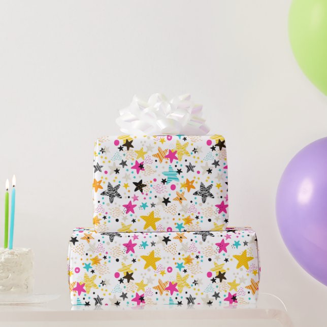 Kids Colorful Stars Wrapping Paper (Party Gifts)