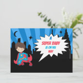 *~*  Kids Colorful SUPERHEROS Bold Baby Shower Invitation (Standing Front)