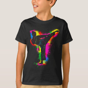 Kids Colorful Taekwondo Martial Arts Women Girl Ka T-Shirt