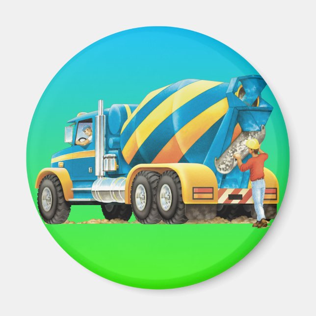 Kids Concrete Mixer Magnet (Front)