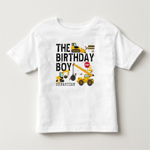 Kids Construction Birthday Boy Toddler T_shirt