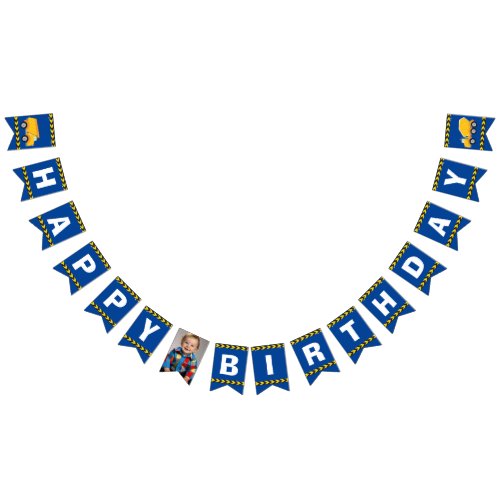 Kids Construction Birthday Party Boys Photo Bunting Flags