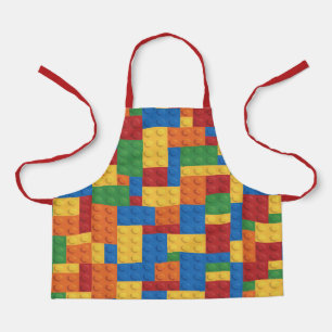 Kids Construction Building Blocks Toy Pattern Apron
