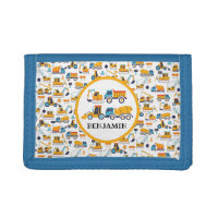 Kids Construction Dump Trucks Pattern Personalized