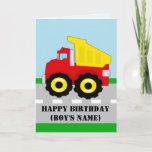 Kids Construction Dumpruck Birthday Card