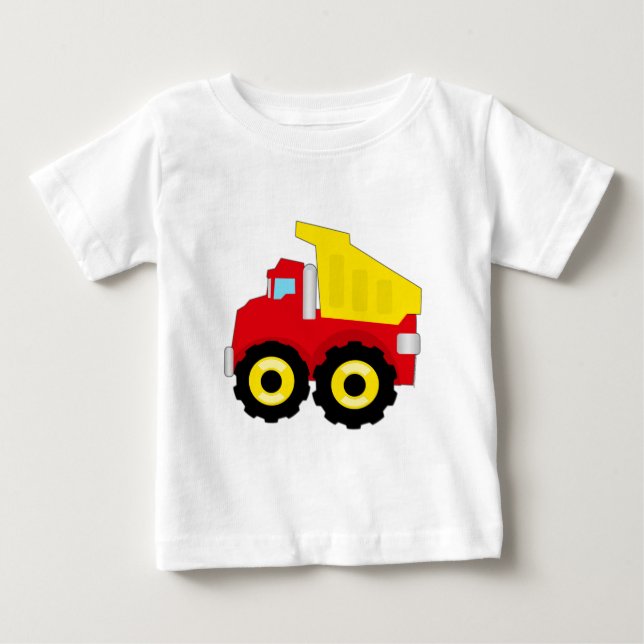 Kids Construction Dumptruck Baby T-Shirt (Front)