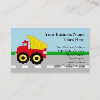 Kids Construction Dumptruck Business Card