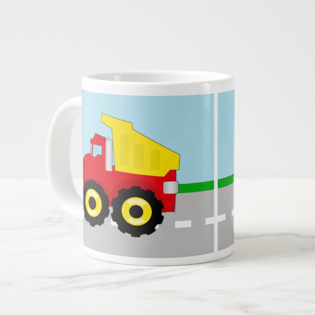 Kids Construction Dumptruck Giant Coffee Mug (Front Left)