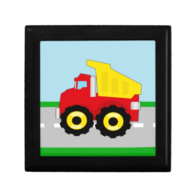 Kids Construction Dumptruck Jewelry Box (Front)